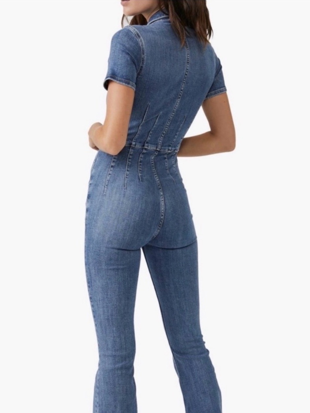 We The Free Medium Blue Denim Jumpsuit Overall